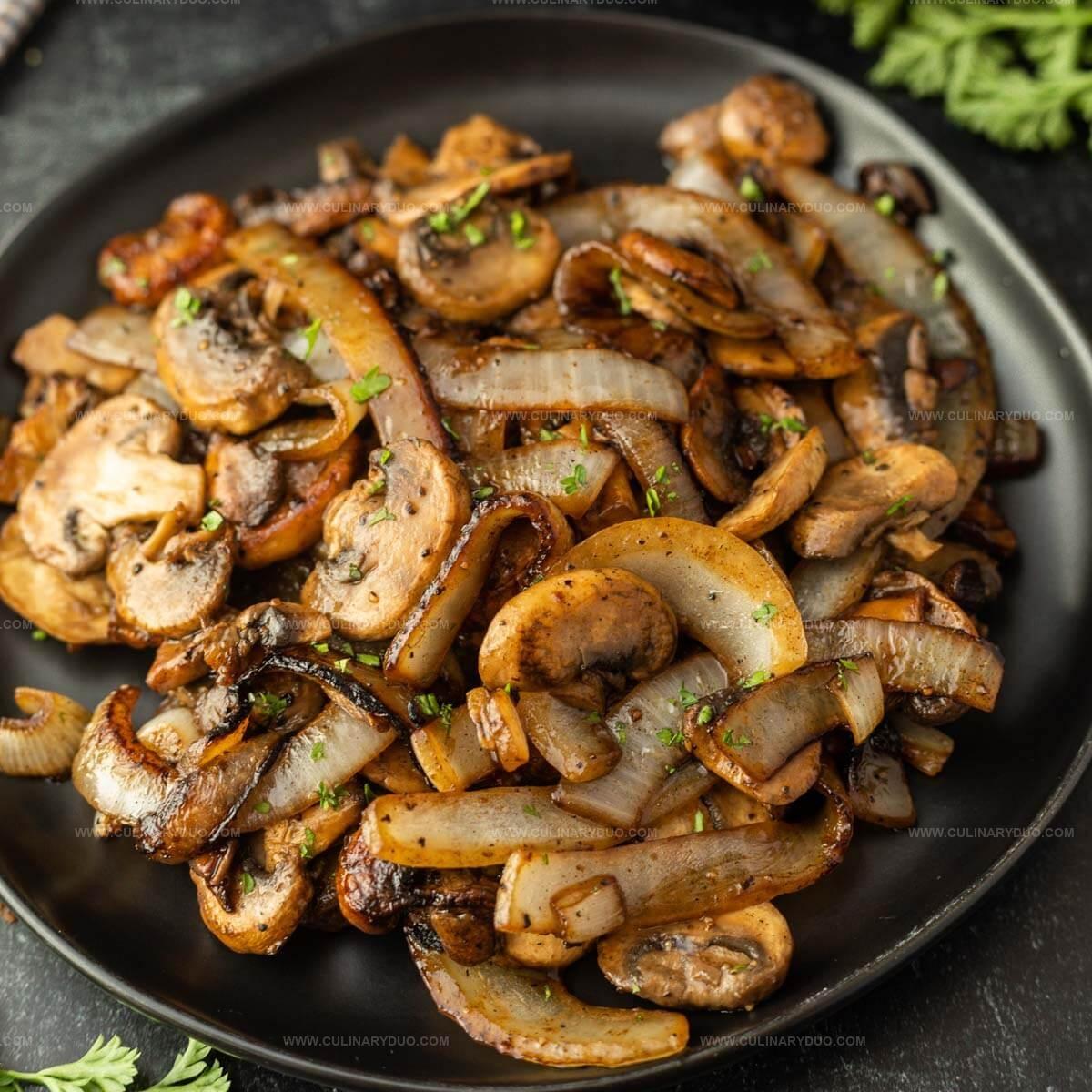 Blackstone Sauteed Mushrooms and Onions for Steak Recipe