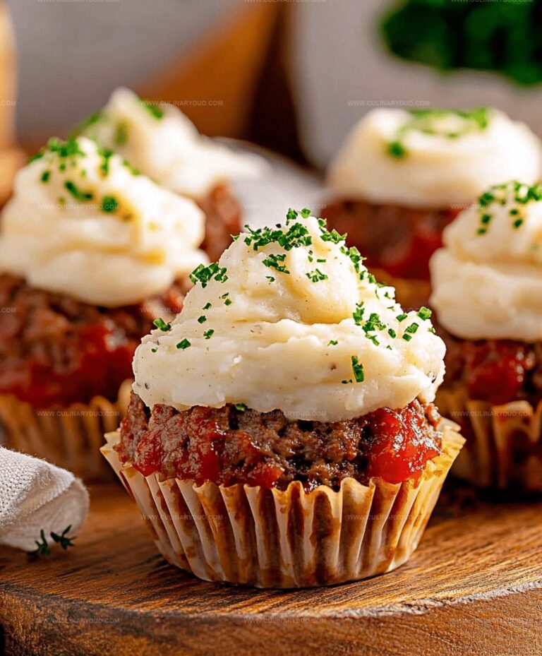 Savory Mini Meatloaf Muffins With Mashed Potato Frosting Recipe