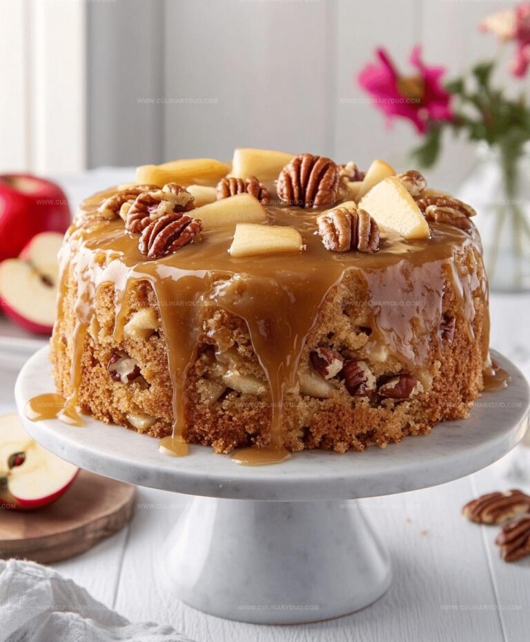 Apple Pecan Cake With Caramel Glaze Recipe