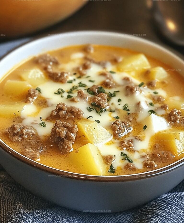 Cheesy Hamburger Potato Soup Recipe