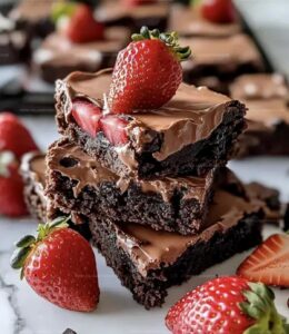 Chocolate Dipped Strawberry Brownies Recipe