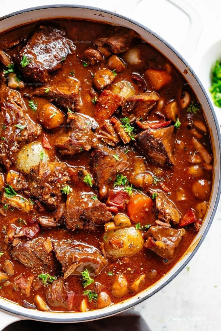 Beef Bourguignon (Julia Childs Recipe)
