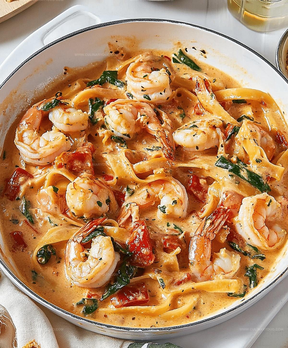 Best Creamy Shrimp Tuscan Fettuccine Recipe