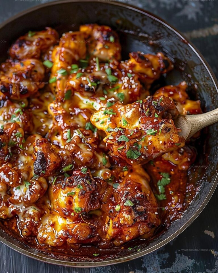 Spicy Korean Chicken with Cheesy Topping Recipe