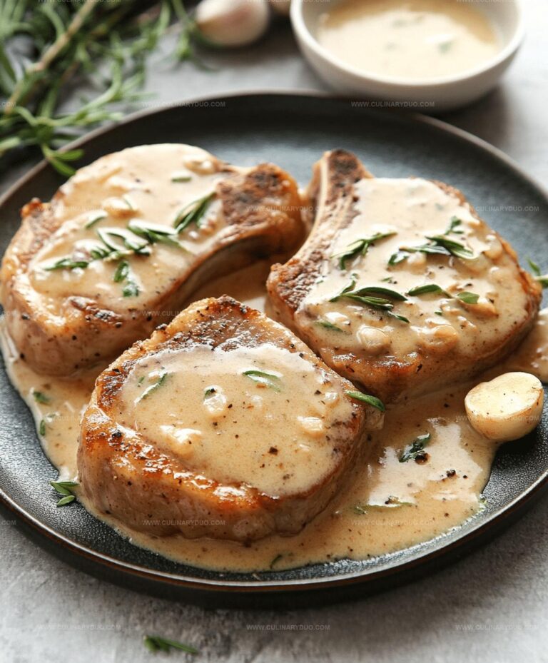 Garlic Parmesan Pork Chops With Cheesy Scalloped Potatoes Recipe