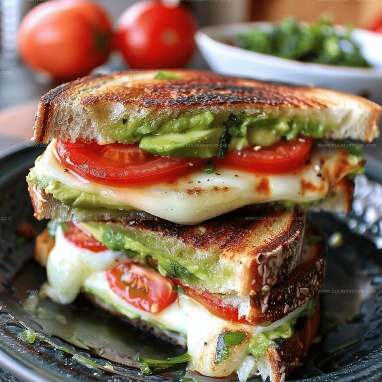 Avocado, Mozzarella, and Tomato Grilled Cheese Recipe