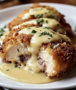 Chicken Cordon Bleu Swiss Cheese Sauce Recipe