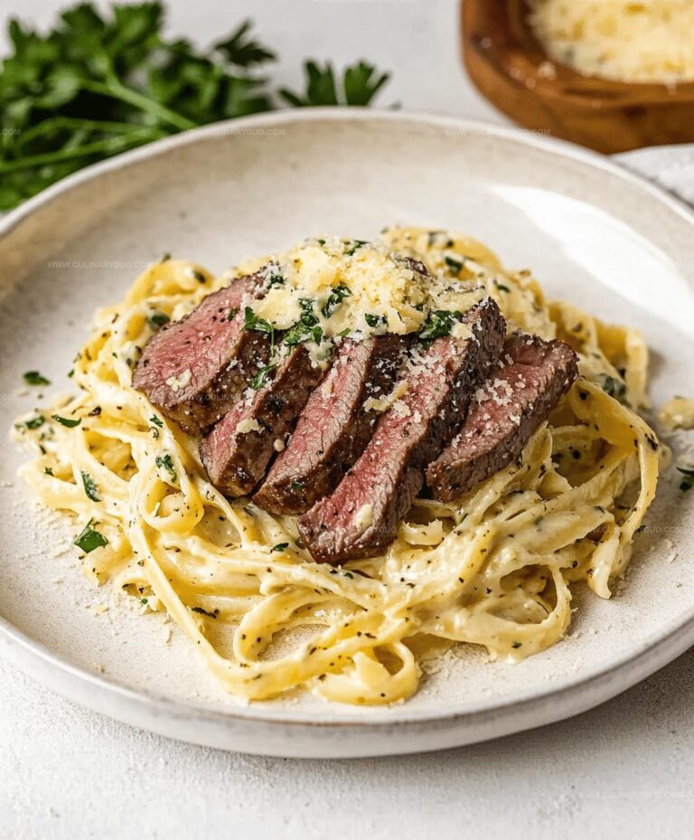 Savory Steak Gorgonzola Alfredo With Creamy Parmesan Sauce Recipe