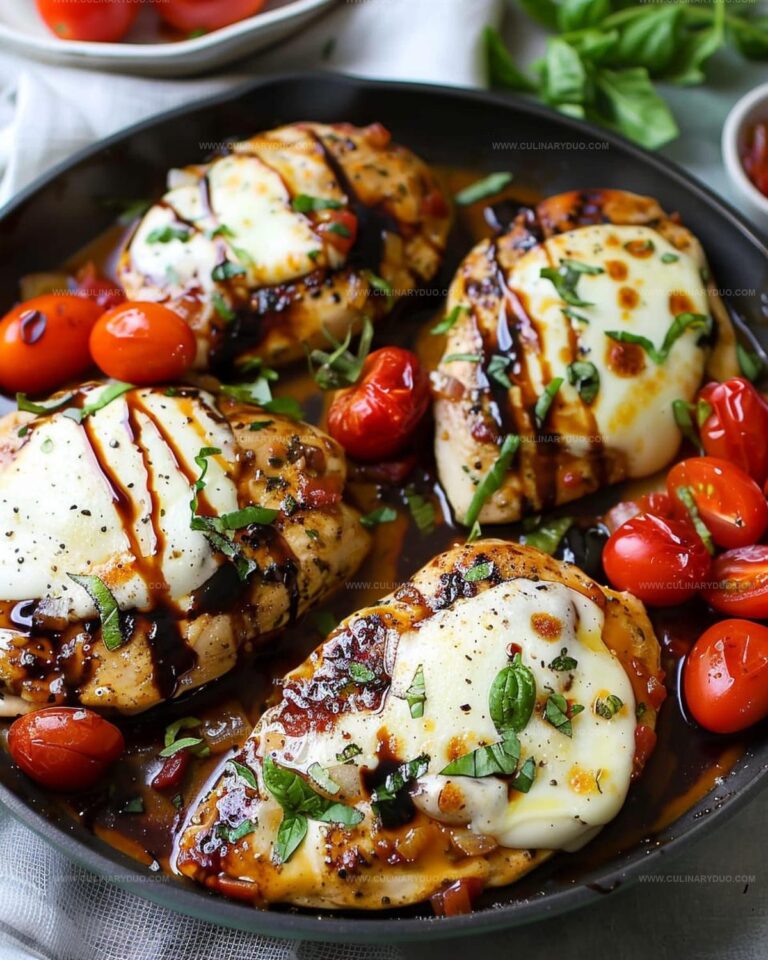 Balsamic Glazed Chicken with Tomato Mozzarella Recipe