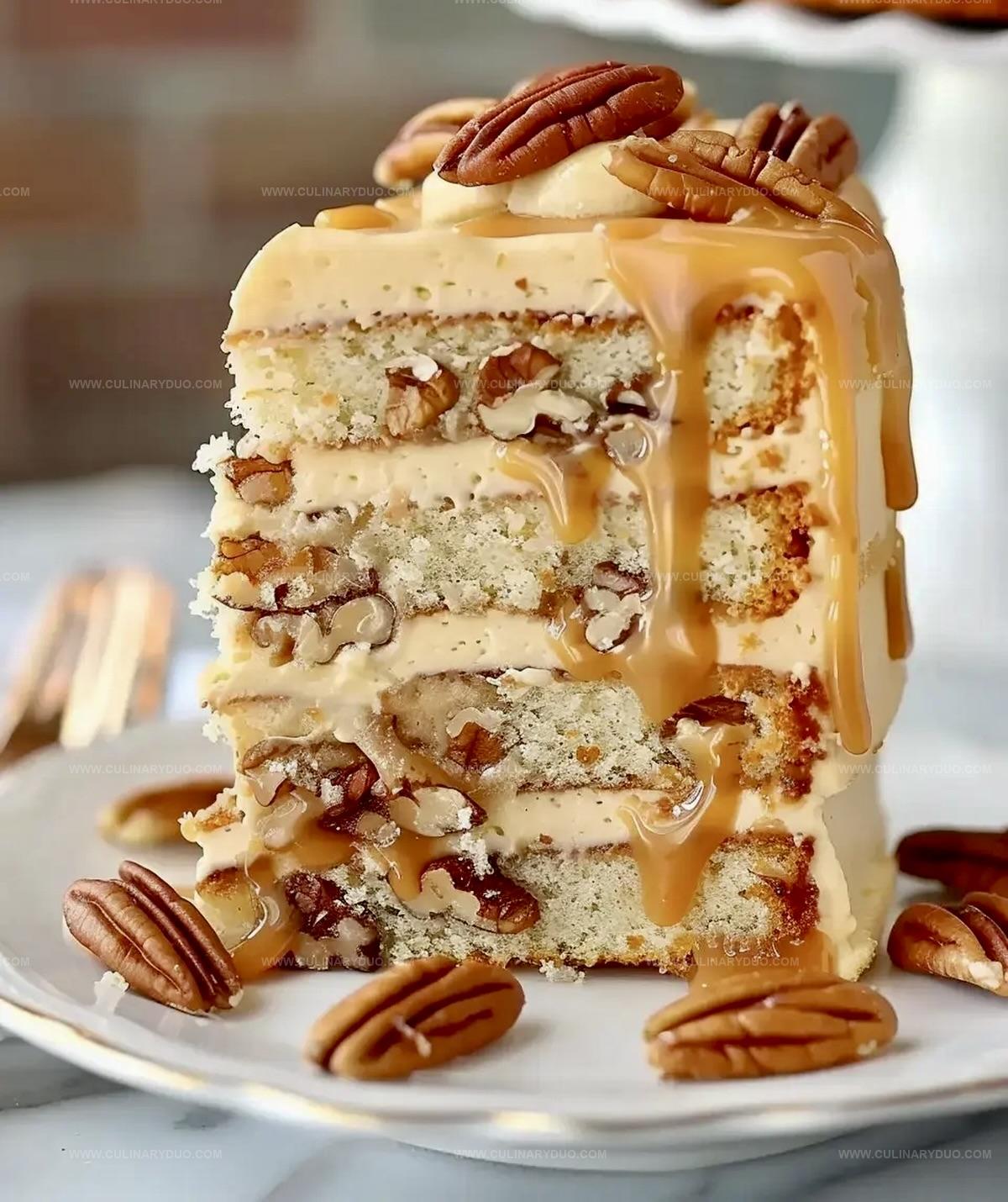 Banana Pecan Caramel Layer Cake Extravaganza Recipe