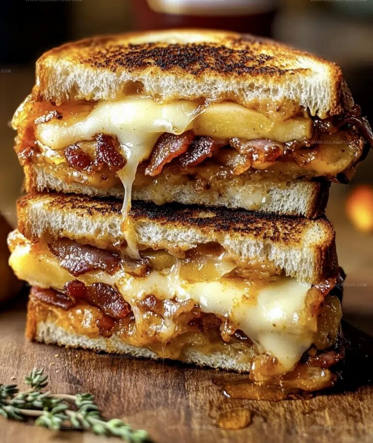 Hot Honey Apple Cheddar Bacon Grilled Cheese Recipe