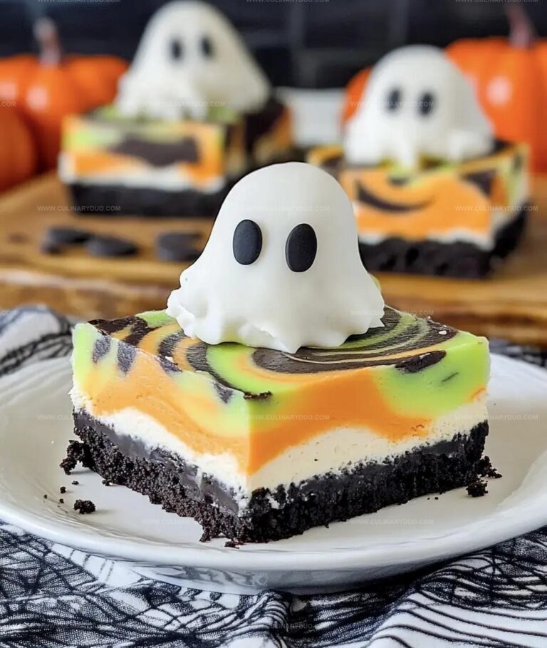 Halloween Swirled Cheesecake Bars Recipe