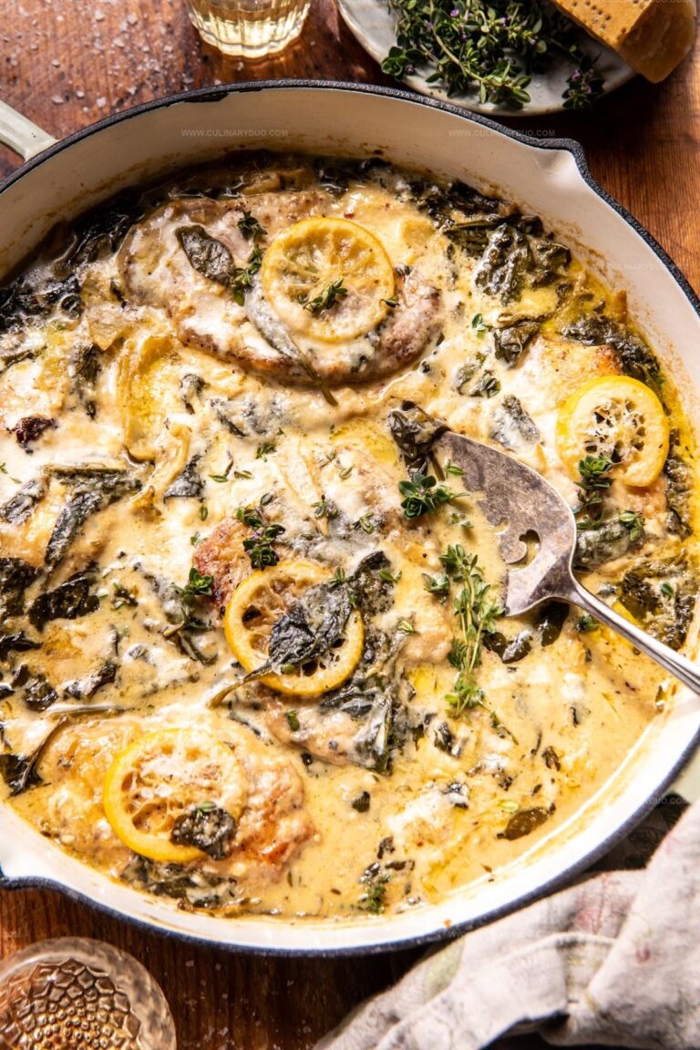 Lemon Butter Spinach and Artichoke Chicken Recipe