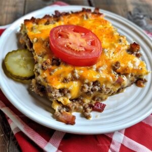 Low-Carb Bacon Cheeseburger Casserole Recipe