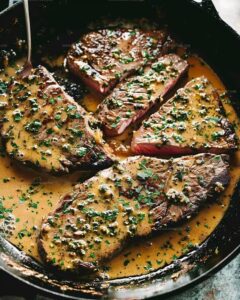 Sirloin Steaks with Bourbon Sauce Recipe