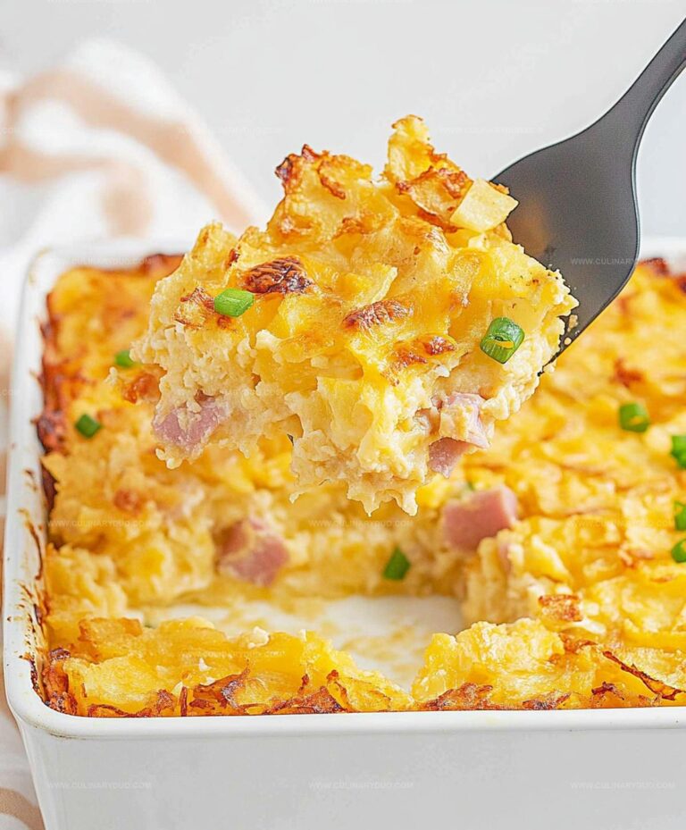 Cheesy Hashbrown Breakfast Casserole With Ham Recipe