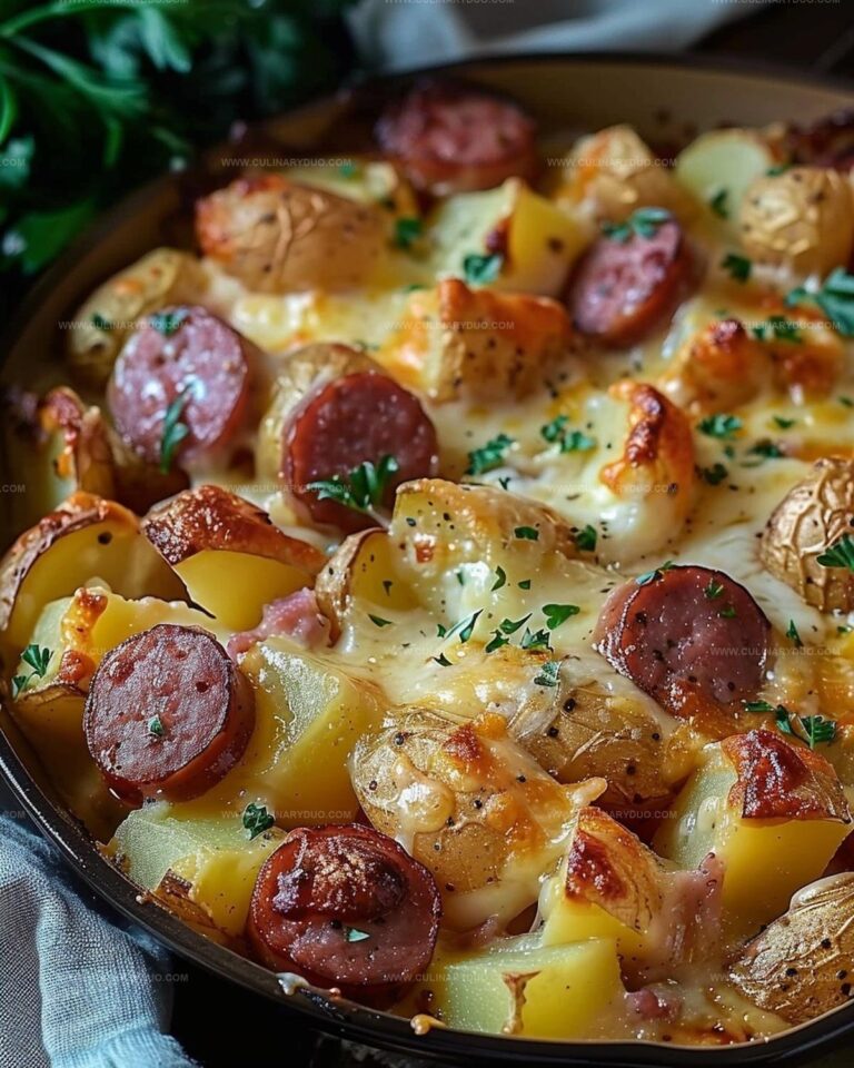 Cheesy Potato & Smoked Sausage Casserole Recipe