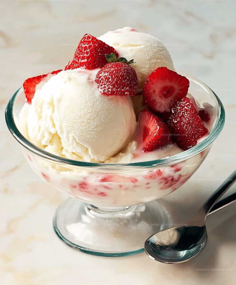 Homemade Strawberry Vanilla Bean Ice Cream Recipe