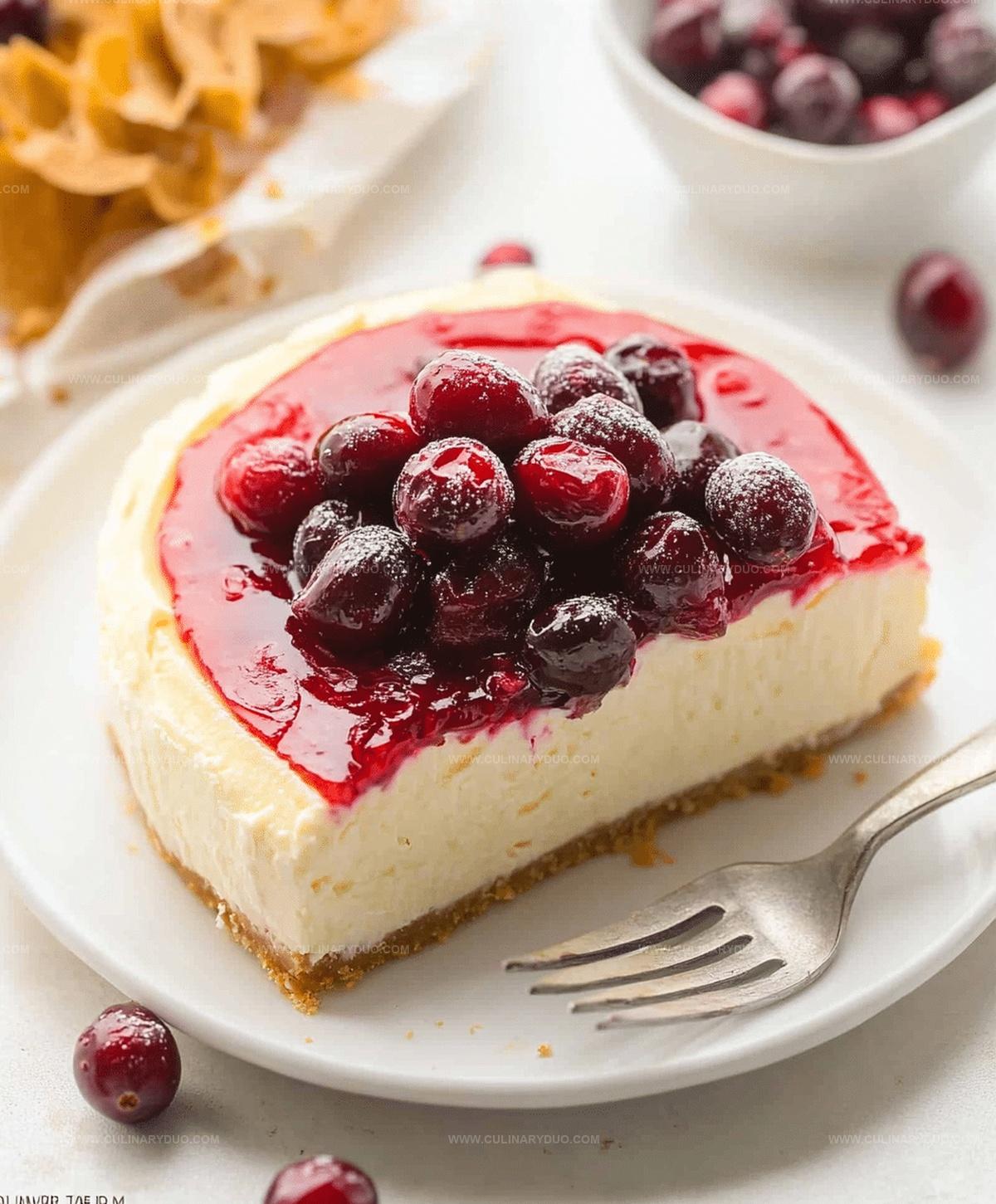 No Bake White Chocolate Cranberry Cheesecake Recipe