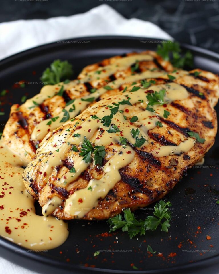 Spicy Grilled Chicken with Homemade Cheddar Sauce Recipe