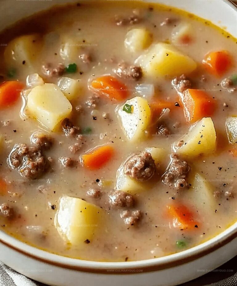 Creamy Potato & Hamburger Soup Recipe