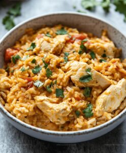 Easy One Pot Queso Chicken And Rice Recipe