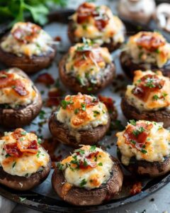 Deliciously Stuffed Mushrooms with a Savory Filling Recipe