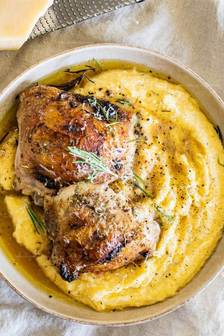 Rosemary Chicken with Cacio E Pepe Polenta Recipe