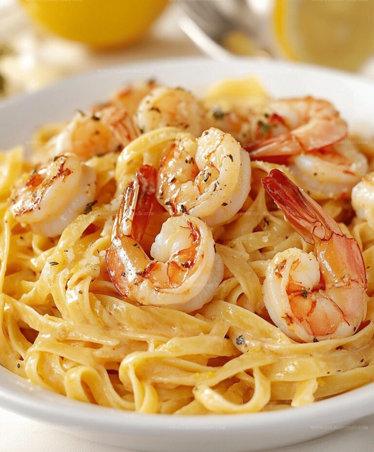 Creamy Lemon Garlic Shrimp Pasta Recipe