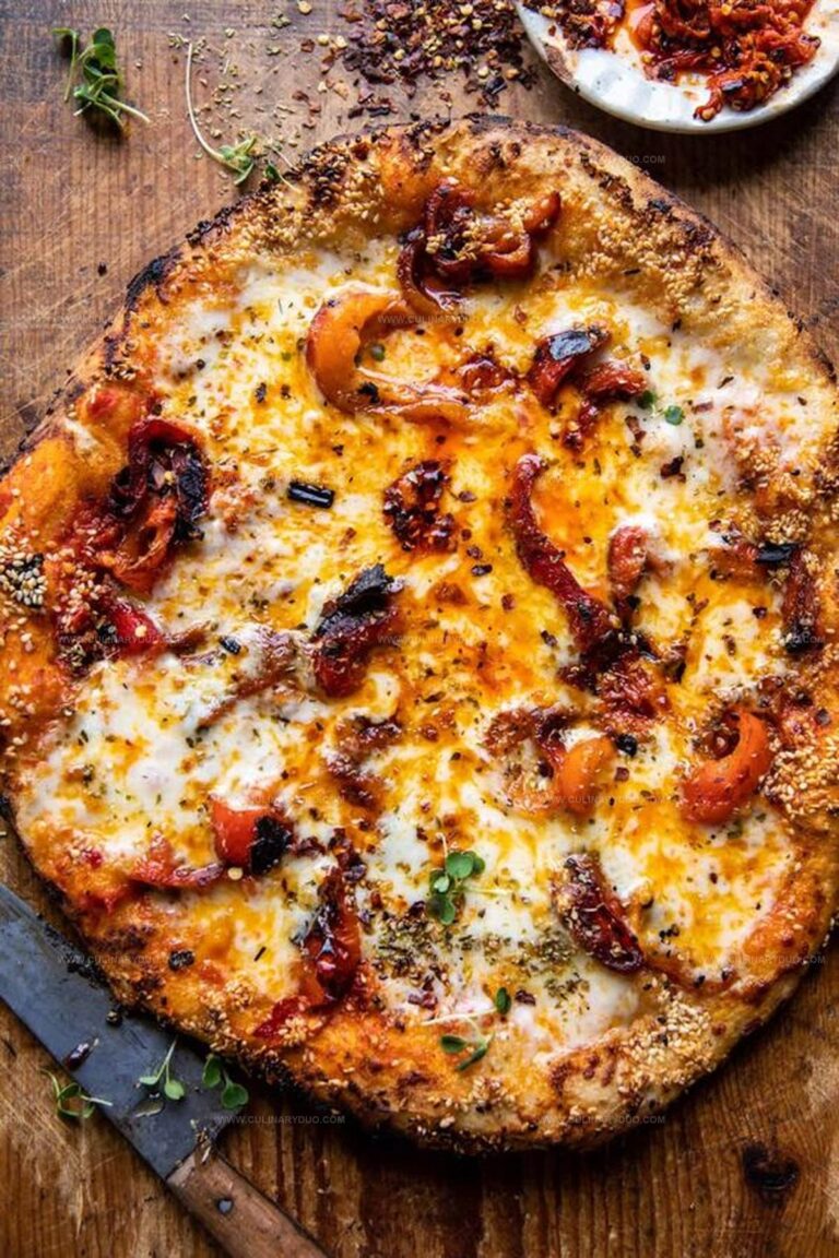 Calabrian Chili Roasted Red Pepper Pizza Recipe