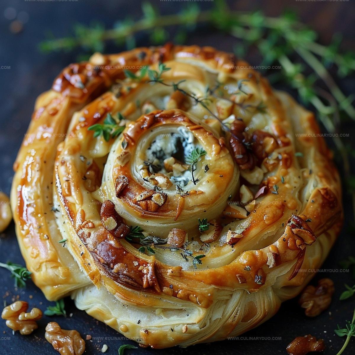 Blue Cheese, Walnut and Thyme Pull Apart Puff Pastry Twirl Recipe