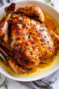 Garlic Herb Butter Roast Chicken Recipe