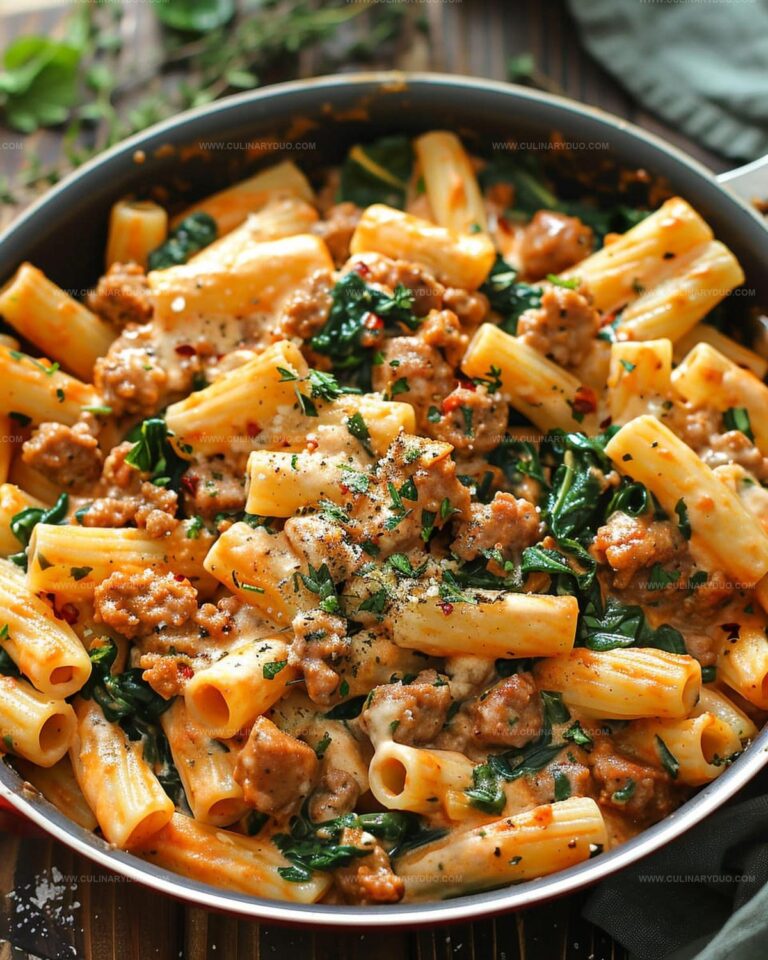 Sausage and Spinach Rigatoni Recipe