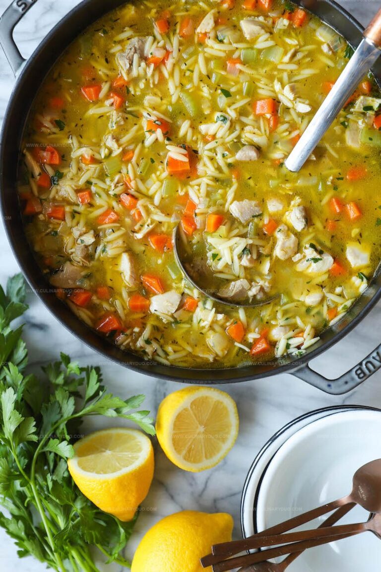Lemon Chicken Orzo Soup Recipe