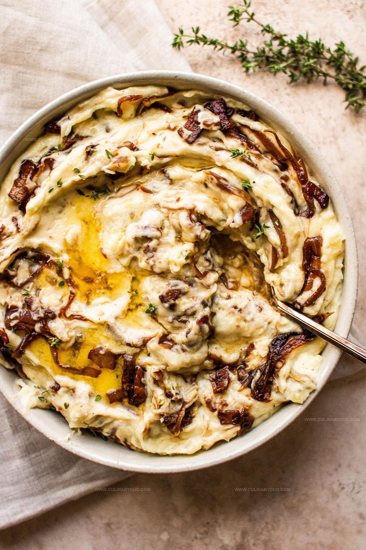 Caramelized Onion and Bacon Mashed Potatoes Recipe