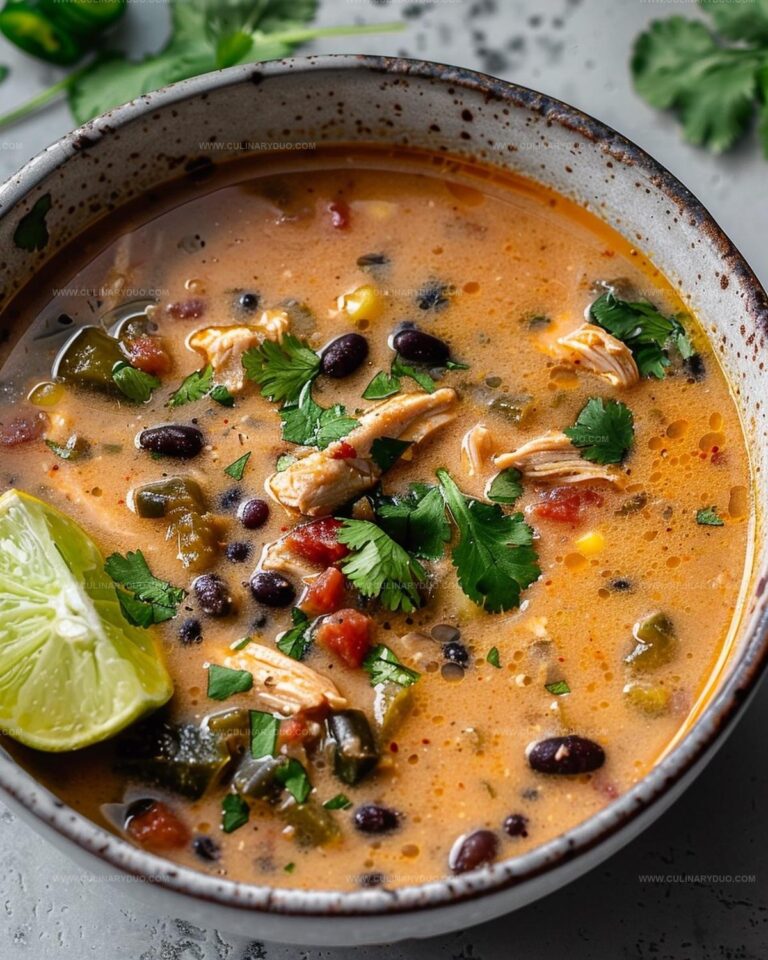 Creamy Chicken Poblano and Black Bean Soup Recipe