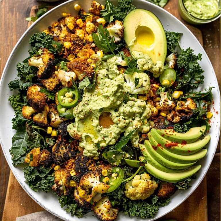 Roasted Blackened Cauliflower and Veggie Salad Recipe