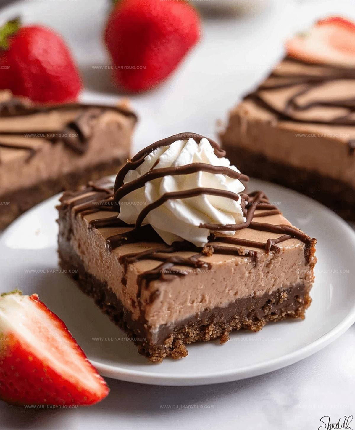 No Bake Nutella Cheesecake Bars Recipe