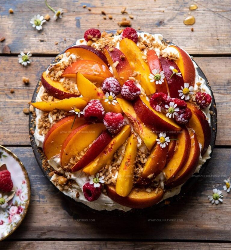 Peaches and Cream Pretzel Pie Recipe