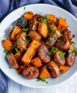 Sausage And Sweet Potatoes With Honey Garlic Sauce Recipe