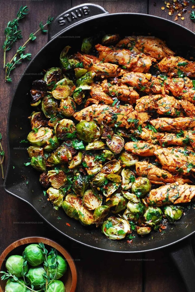 Lemon Garlic Butter Chicken and Brussel Sprouts Recipe