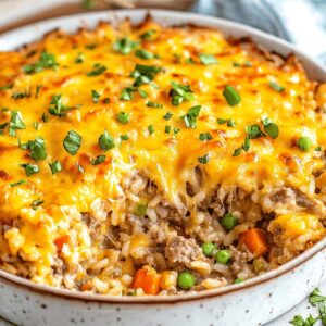 Cheesy Hamburger Rice Casserole Recipe