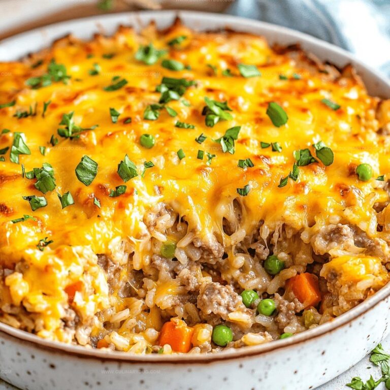 Cheesy Hamburger Rice Casserole Recipe