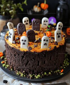 Halloween Graveyard Chocolate Poke Cake Recipe