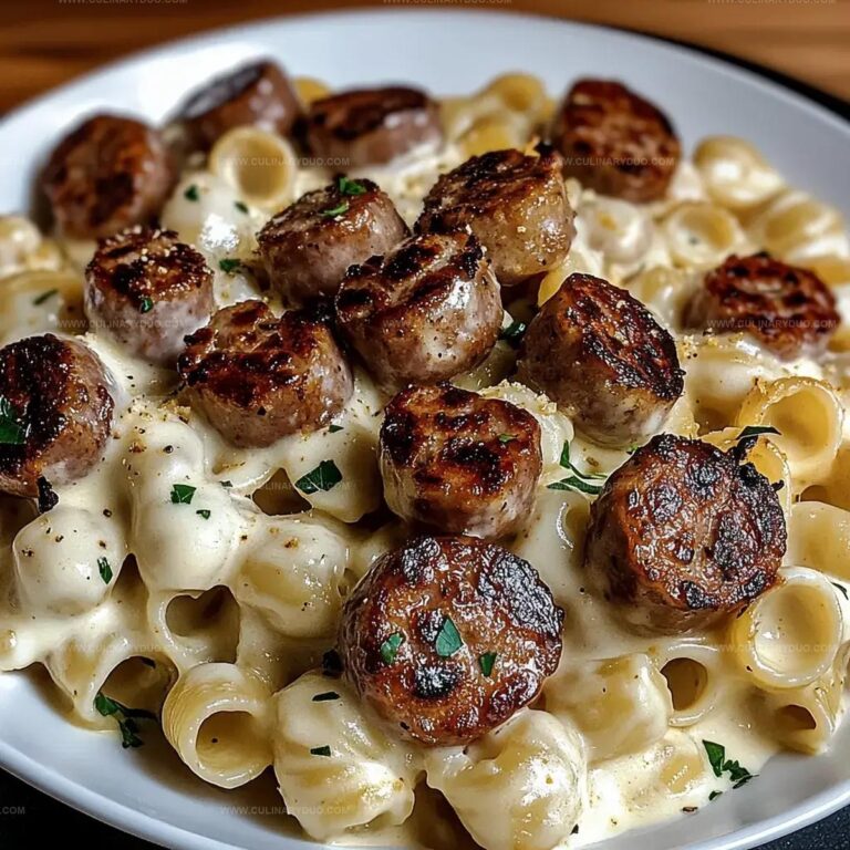 Garlic Butter Sausage Bites With Creamy Parmesan Pasta Recipe