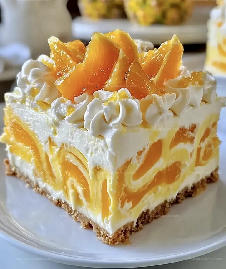 No Bake Orange Pineapple Swirl Cheesecake Recipe