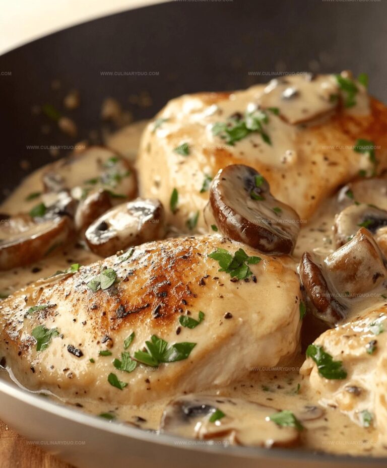 Skillet Asiago Chicken and Mushrooms Recipe