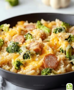 Cheesy Kielbasa Rice And Broccoli Skillet Recipe