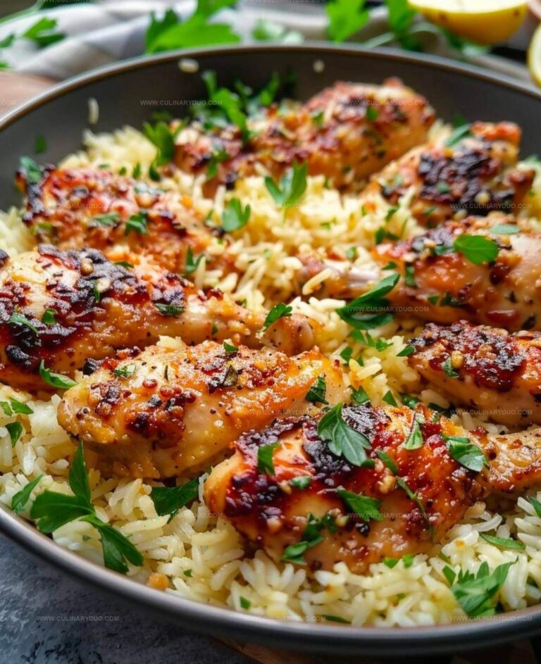 Garlic Butter Chicken with Creamy Parmesan Rice Recipe