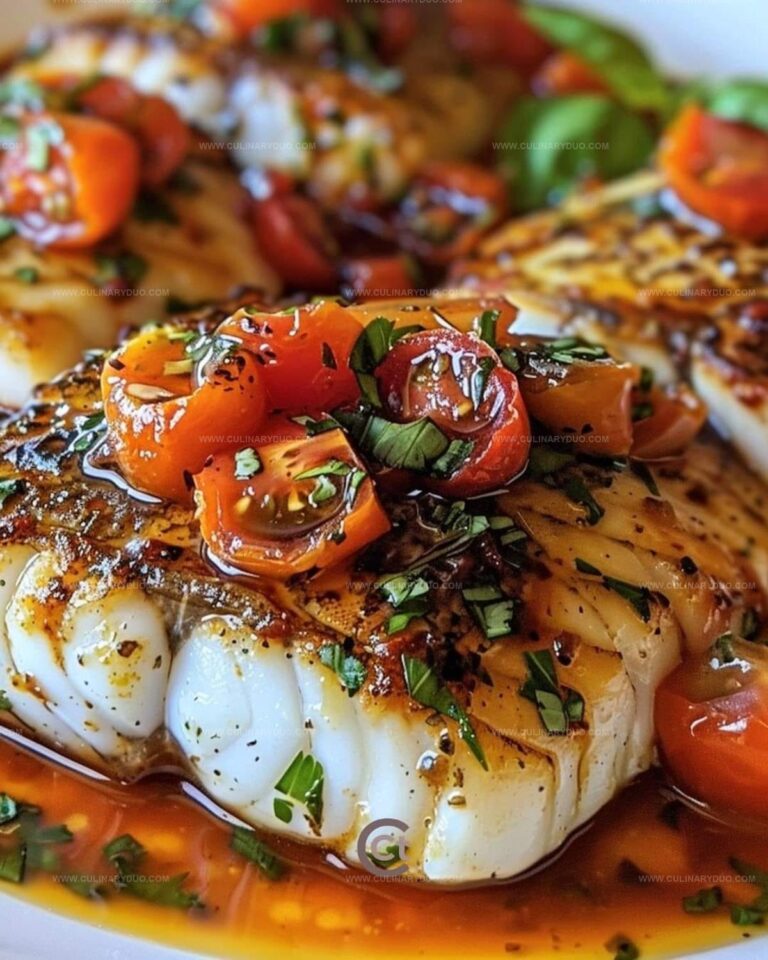 Pan-Seared Mediterranean Cod in Tomato Basil Sauce Recipe
